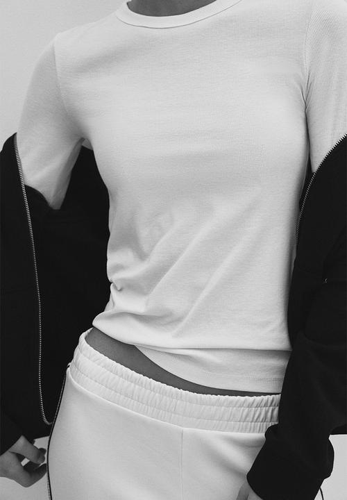 H&M - Ribbed t-shirt - cream