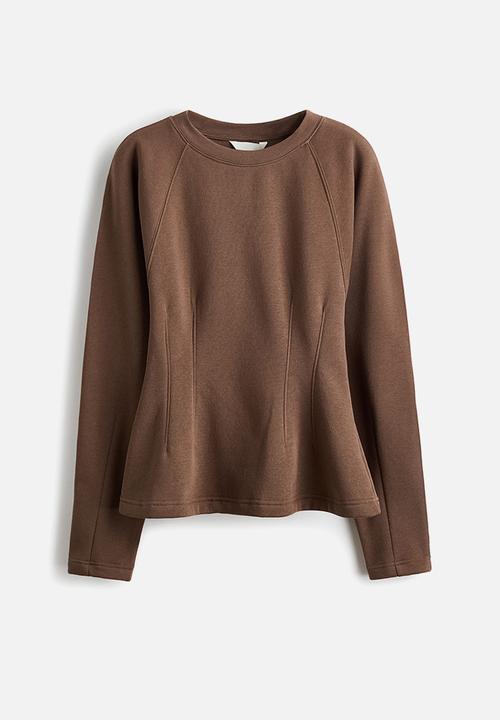 H&M - Waisted sweatshirt - dark mole