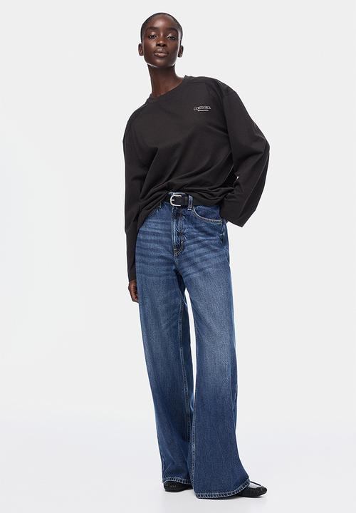 H&M - Oversized jersey top - dark brown/costa rica