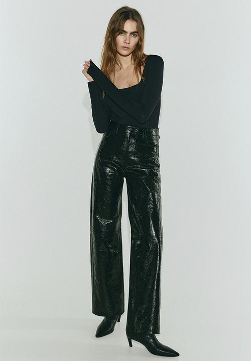 H&M - Long-sleeved thong body - black