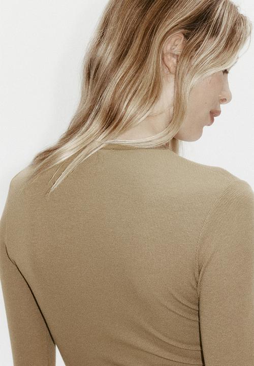 H&M - Ribbed jersey body - khaki green