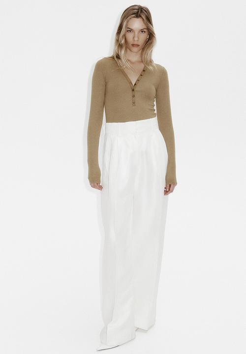 H&M - Ribbed jersey body - khaki green