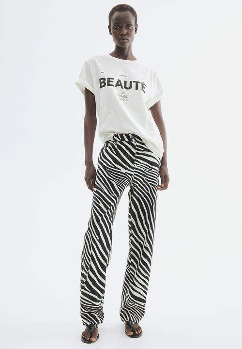 H&M - Printed T-shirt - white/beaut