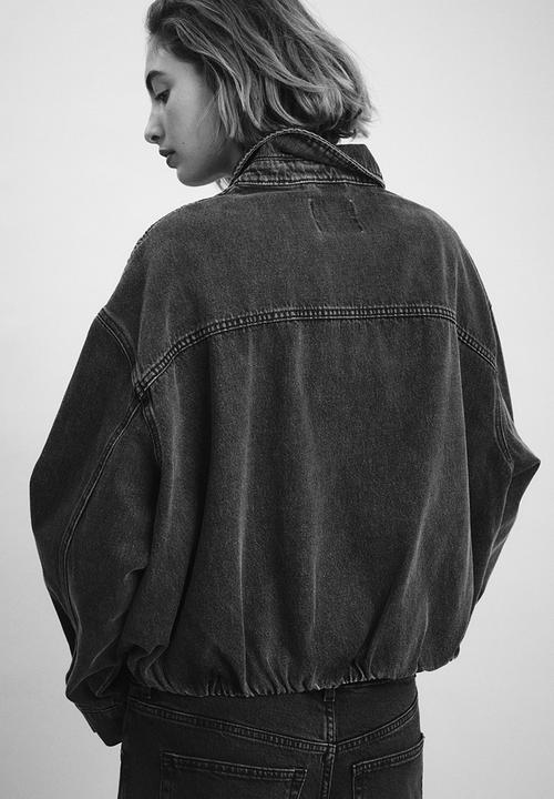 H&M - Oversized denim jacket - dark denim grey