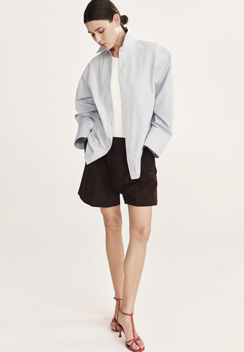 H&M - Tailored linen-blend shorts - dark brown