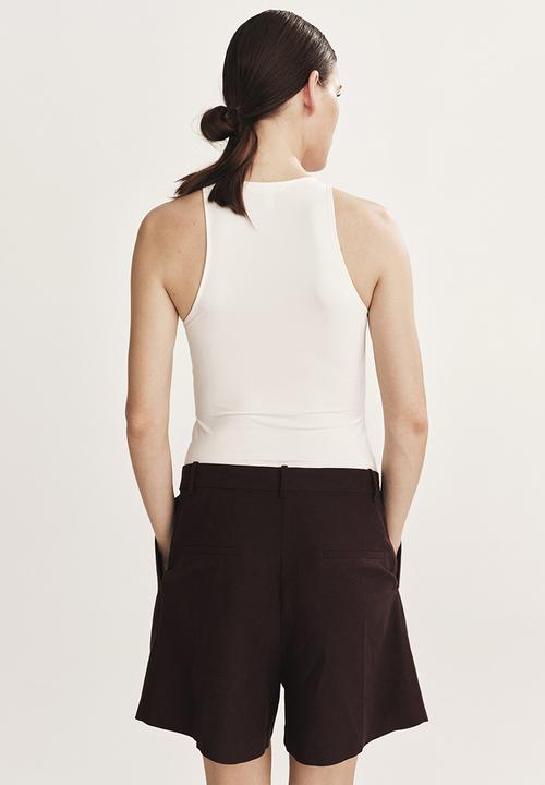 H&M - Tailored linen-blend shorts - dark brown