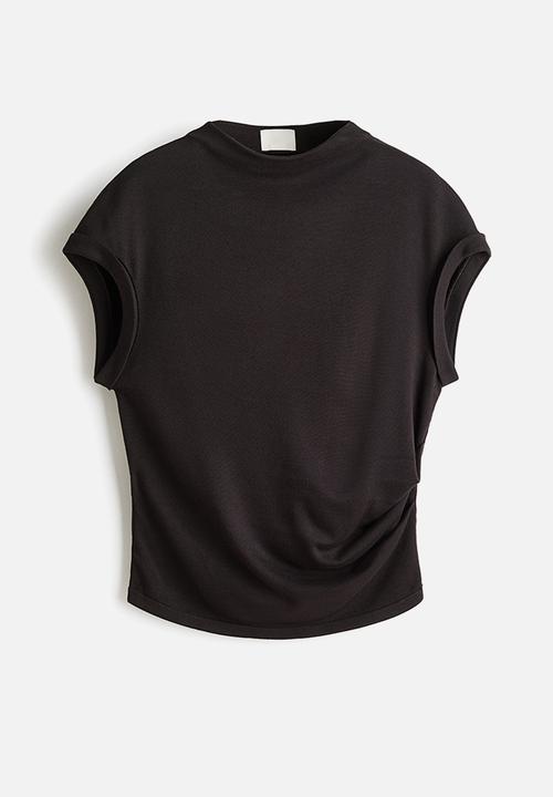 H&M - Draped fine-knit top - dark brown