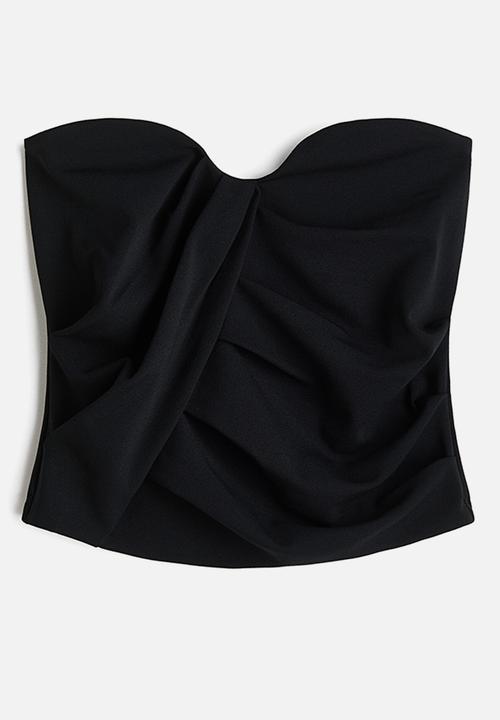 H&M - Draped interlock bandeau top - black