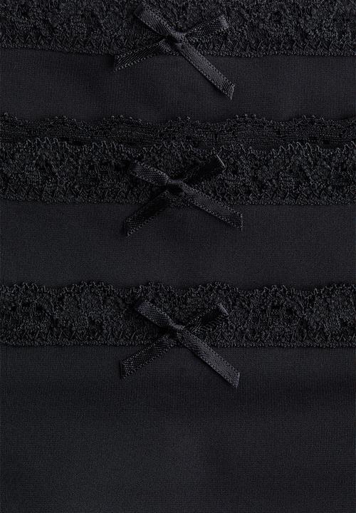 H&M - 3-Pack lace-trimmed hipster briefs - black
