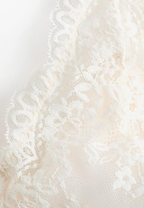 H&M - Padded soft lace bra - cream