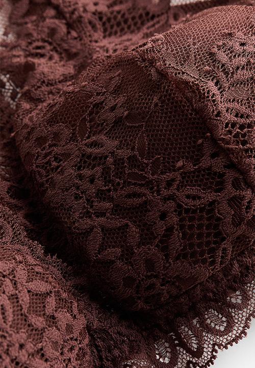H&M - Padded soft lace bra - rust brown