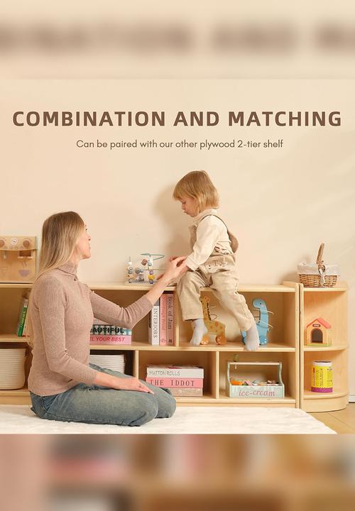 Greenbean Learning - Wooden Corner Shelf and Toy Storage for Kids Room: Plywood