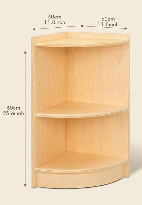 Greenbean Learning - Wooden Corner Shelf and Toy Storage for Kids Room: Plywood