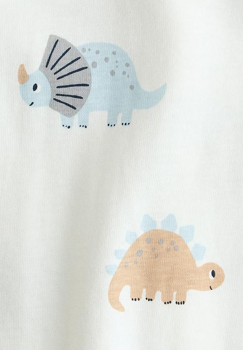 H&M - 2-Pack cotton sleepsuits - light blue/dinosaurs