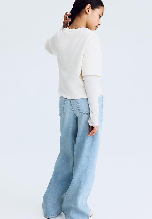 H&M - Wide leg jeans - light denim blue