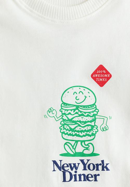 H&M - Printed T-shirt - white/new york diner