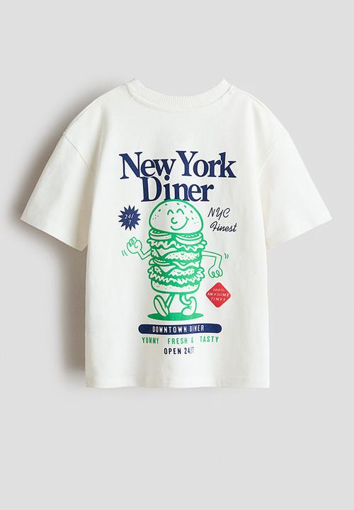 H&M - Printed T-shirt - white/new york diner