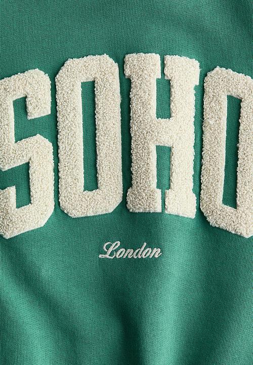 H&M - Printed crew-neck sweatshirt - green/soho