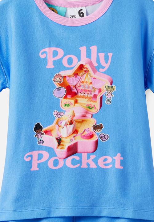 Cotton On - Snoozesoft Short Sleeve Pj Set License - Lcn Mat Blue Bonnet/Polly Pocket