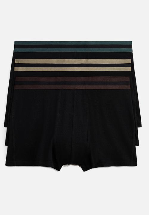 H&M - 3-Pack short trunks with lycra - black