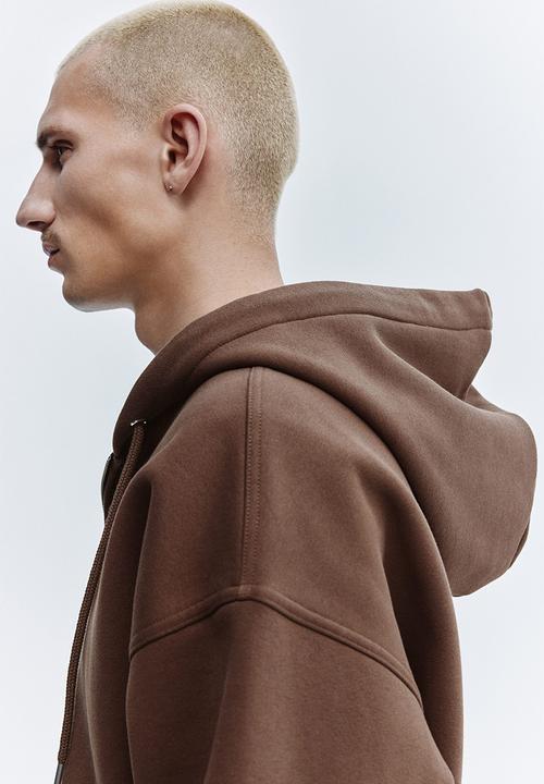 H&M - Oversized fit zip-through hoodie - brown
