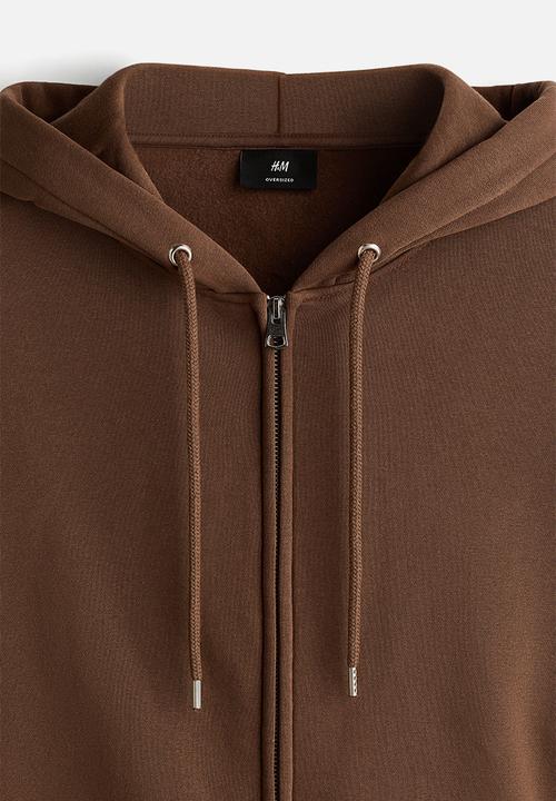 H&M - Oversized fit zip-through hoodie - brown