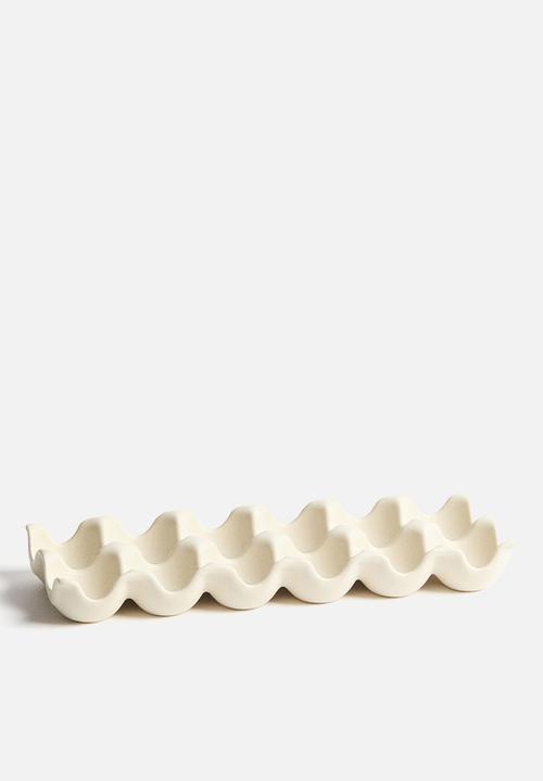 H&M - Reactive-glaze egg tray - light beige