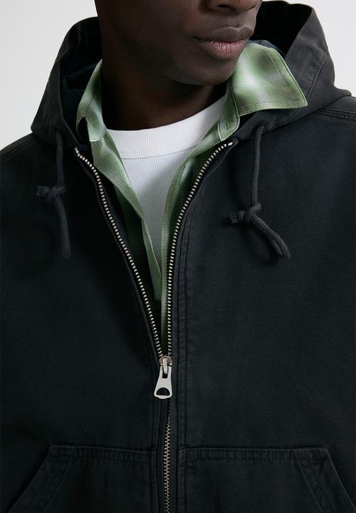 H&M - Hooded workwear jacket - dark grey