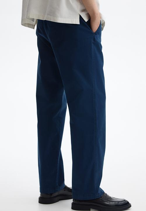 H&M - Relaxed fit cotton chinos - dark blue