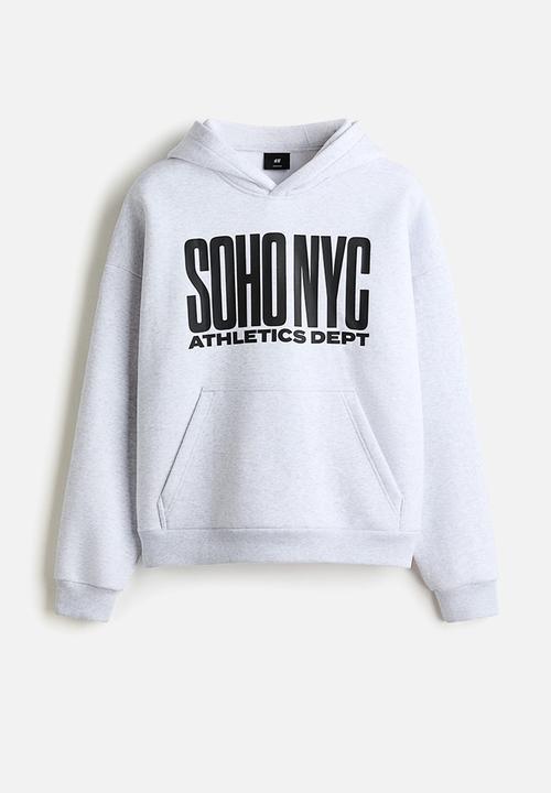 H&M - Loose fit hoodie - grey marl/soho nyc