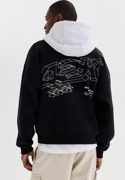 H&M - Loose fit hoodie - black/soho nyc
