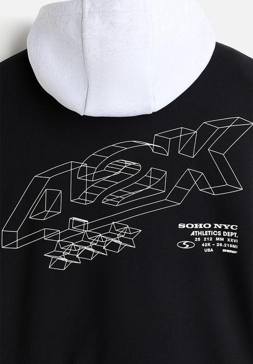 H&M - Loose fit hoodie - black/soho nyc