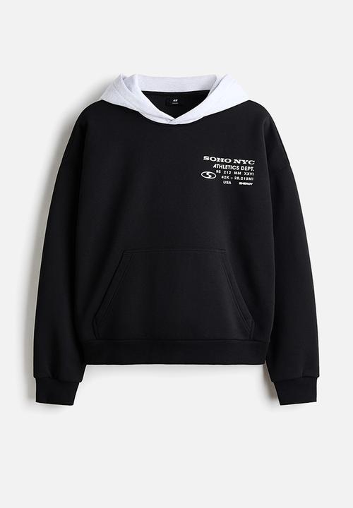 H&M - Loose fit hoodie - black/soho nyc