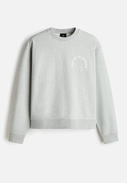 H&M - Loose fit printed sweatshirt - light grey marl/equipe