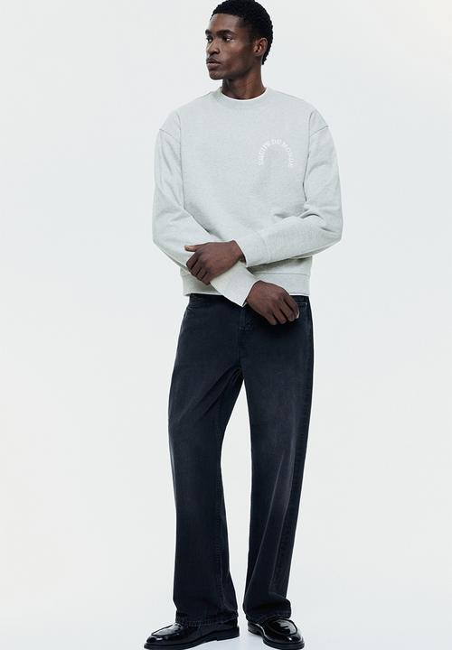 H&M - Loose fit printed sweatshirt - light grey marl/equipe