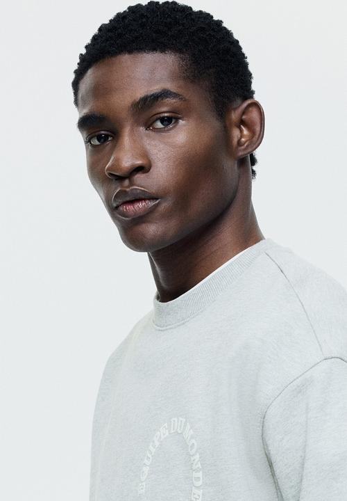 H&M - Loose fit printed sweatshirt - light grey marl/equipe