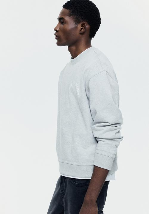 H&M - Loose fit printed sweatshirt - light grey marl/equipe