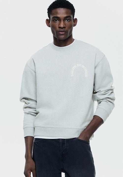 H&M - Loose fit printed sweatshirt - light grey marl/equipe