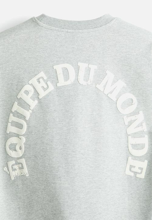 H&M - Loose fit printed sweatshirt - light grey marl/equipe