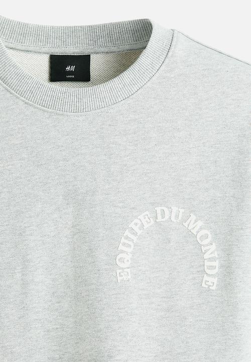 H&M - Loose fit printed sweatshirt - light grey marl/equipe