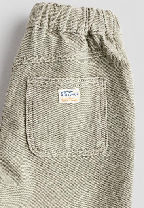 H&M - Cotton twill joggers - light khaki green