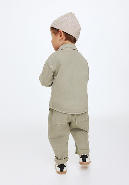 H&M - Cotton twill joggers - light khaki green