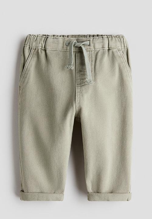 H&M - Cotton twill joggers - light khaki green