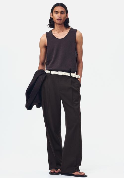 H&M - Loose fit tailored trousers - dark brown