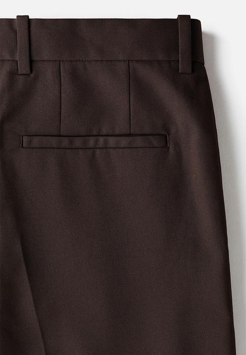 H&M - Loose fit tailored trousers - dark brown