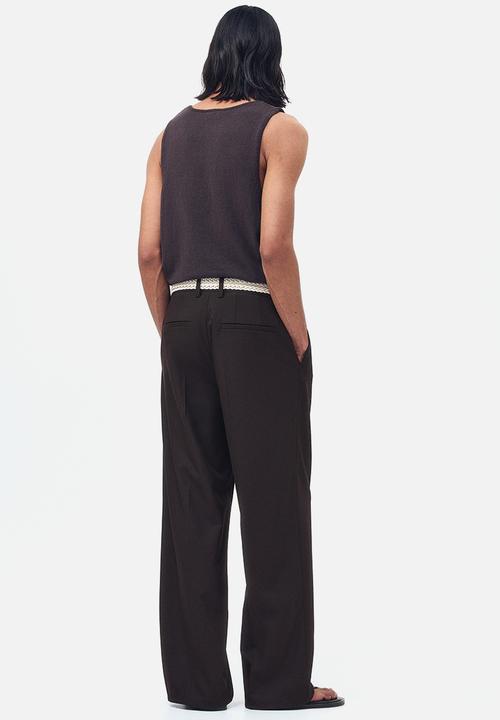 H&M - Loose fit tailored trousers - dark brown