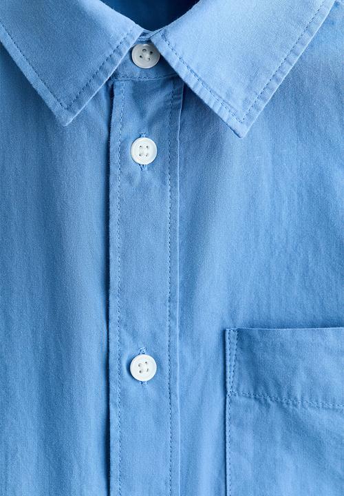 H&M - Short-sleeved cotton shirt - blue