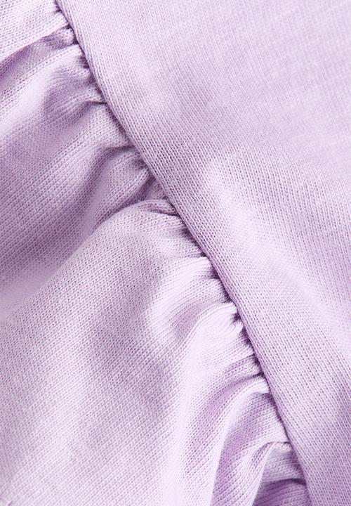H&M - Flutter-sleeved cotton top - light purple