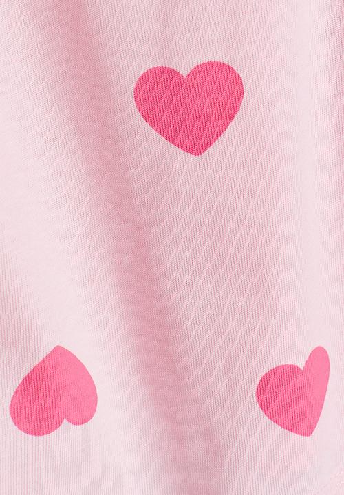 H&M - Boxy cotton t-shirt - light pink/hearts