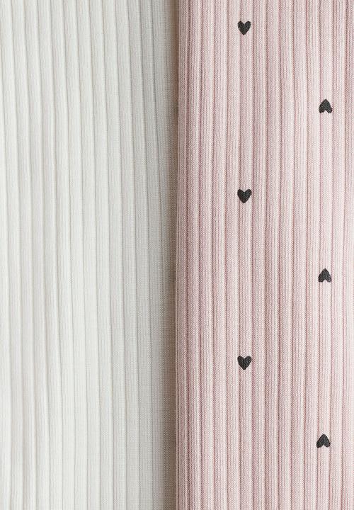 H&M - 2-pack cotton sleepsuits - light pink/white